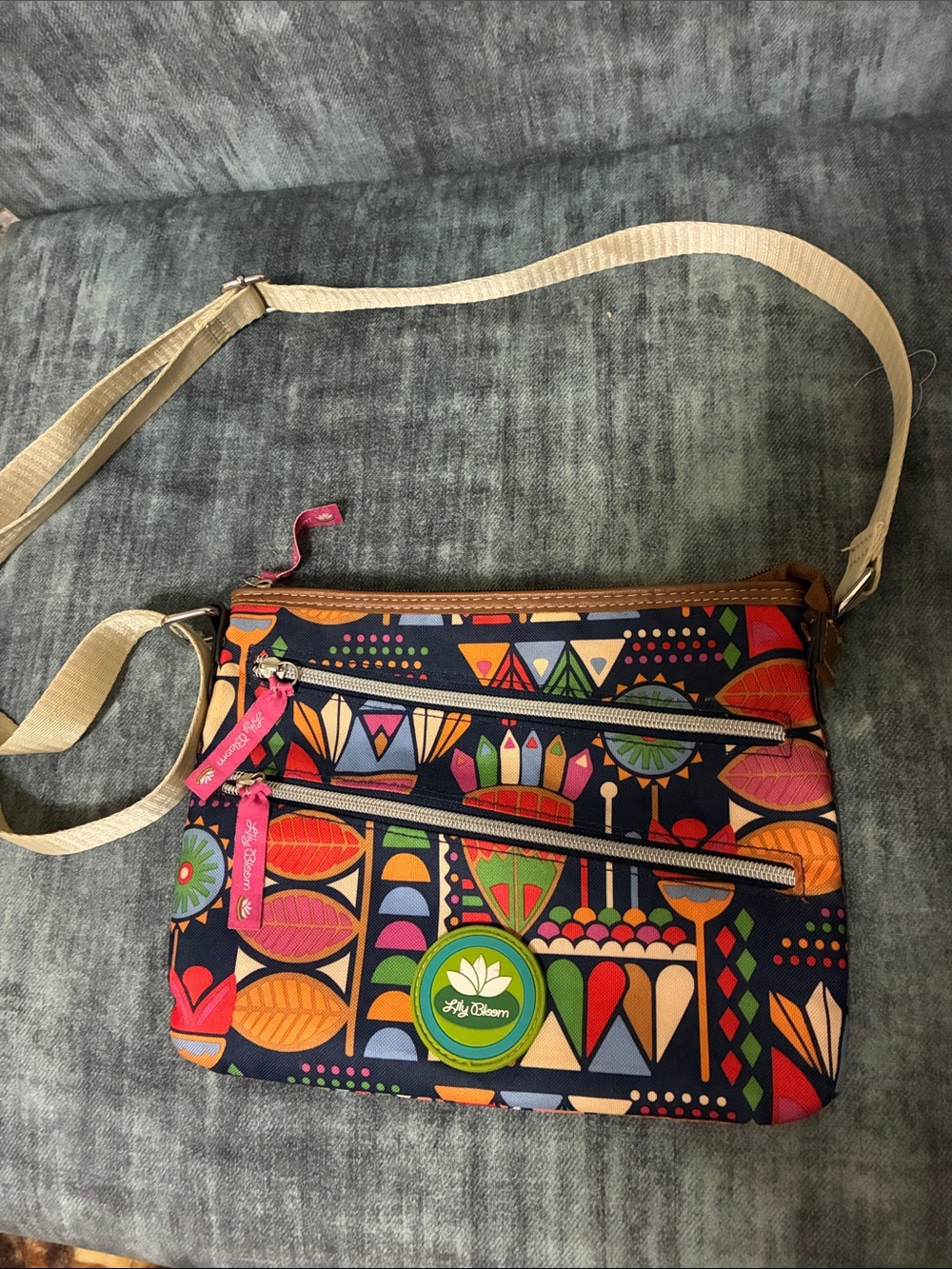 Lily Bloom Aztec Print Geometric Bag